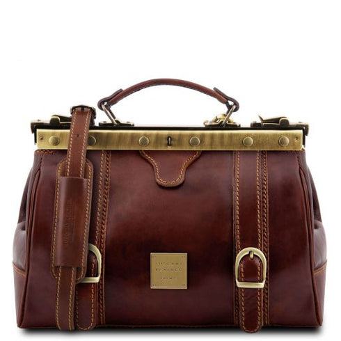 Monalisa - Doctor gladstone leather bag with front straps